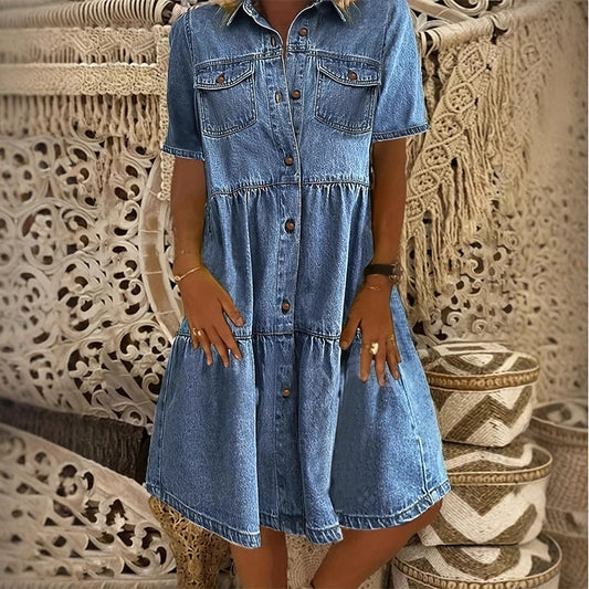⌛50 % de réduction le dernier jour – Robe d'été élégante en jean pour femme