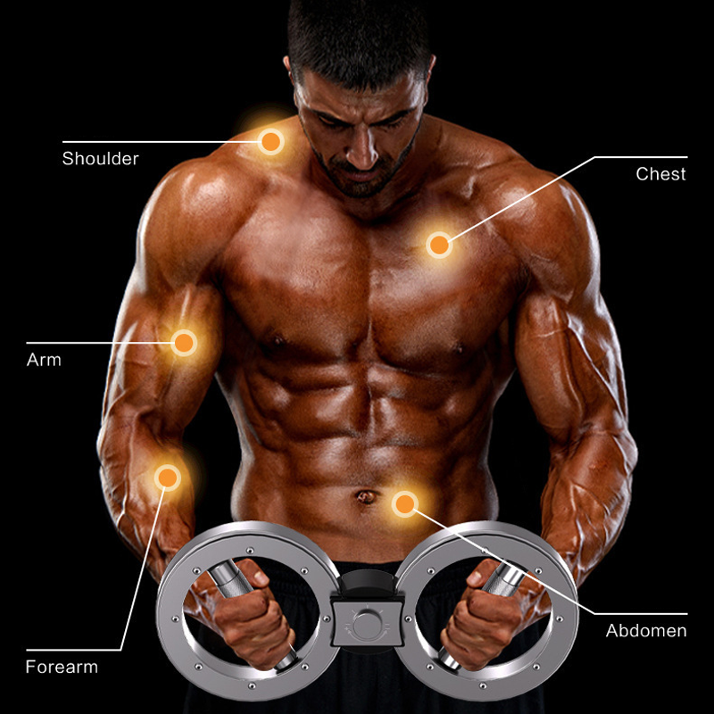 🏋️✨ PROMO -50% ! Appareil Musculation Bras Rotation 360° – Résistance 5,4kg Réglable, Avant-Bras Poignets Force Préhension, Compact Rangement Facile · Homme & Femme · Argenté 💪