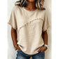 👚 OFFRE LIMITÉE -50% ! 💥 Top Été Femme à Bords Bruts – Col Rond, Coupe Décontractée, Style Tendance ✨