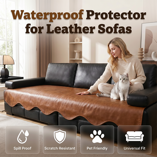 Housse d'Assise de Canapé en Simili Cuir Imperméable
