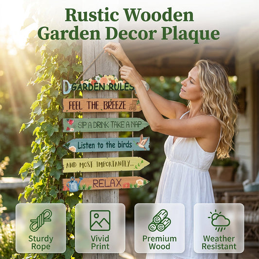 ⏳Limited-time 56% off⏰Rustic Wooden Garden Hanging Sign Wall Decor Plaque🏡