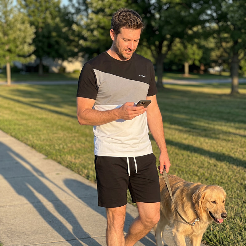 👕 PROMO LIMITÉE 50% DE RÉDUCTION ! ✨ Ensemble T-Shirt & Short Color-Block Homme – Poches Latérales, Respirant, Polyvalent 🔥