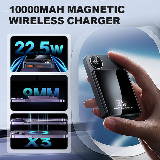 🔋 PROMO LIMITÉE -50% ! ✨ Batterie Externe 22,5W Magnétique – Charge 3 Appareils, Ultra-Mince, 10 000 mAh ⚡