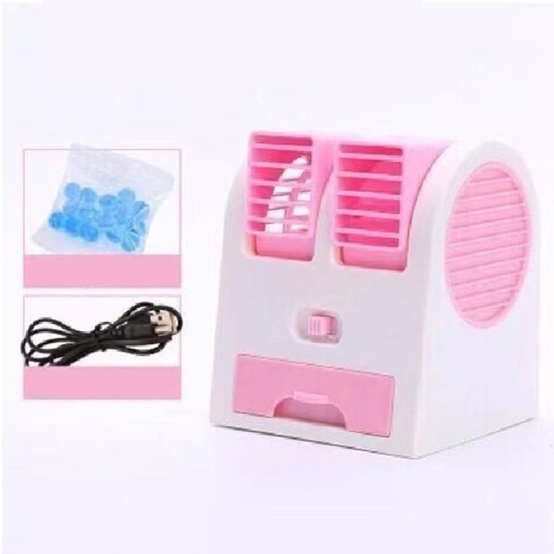 🌬️Ventilateur portable à double sortie avec tiroir à glace – Refroidissement ultra silencieux 🔥🌬️