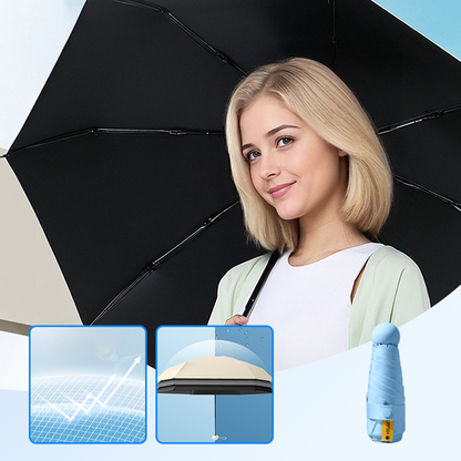 ☀️🎂 PROMO -50% ! Parapluie Compact Pliable Protection UV – UPF 50+, Anti-Vent, Imperméable, 15 cm Plié | 7 Couleurs