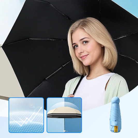 ☀️🎂 PROMO -50% ! Parapluie Compact Pliable Protection UV – UPF 50+, Anti-Vent, Imperméable, 15 cm Plié | 7 Couleurs