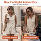 🔥-50%👗 Ensemble 2 Pièces Femme Gilet Sans Manches Col V à Boutons + Short Décontracté – Tissu Texturé Léger