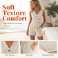 🔥-50%👗 Ensemble 2 Pièces Femme Gilet Sans Manches Col V à Boutons + Short Décontracté – Tissu Texturé Léger