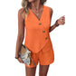 🔥-50%👗 Ensemble 2 Pièces Femme Gilet Sans Manches Col V à Boutons + Short Décontracté – Tissu Texturé Léger