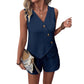 🔥-50%👗 Ensemble 2 Pièces Femme Gilet Sans Manches Col V à Boutons + Short Décontracté – Tissu Texturé Léger