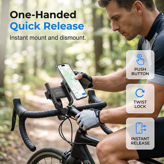 🎉 Soldes 2026 — Plus de 42 000 vendus ! 🚴‍♂️ Support de téléphone pour vélo à fixation rapide – Système de verrouillage sécurisé et rembourrage antichoc 📱