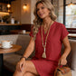 Robe chemise décontractée à col en V et boutons pour femme