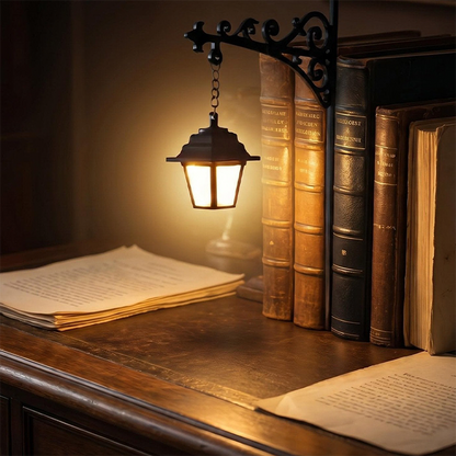🏆 50 % DE RÉDUCTION EN CE MOMENT ! 💝Serre-livres Lampadaire Rétro Miniature avec Lumière