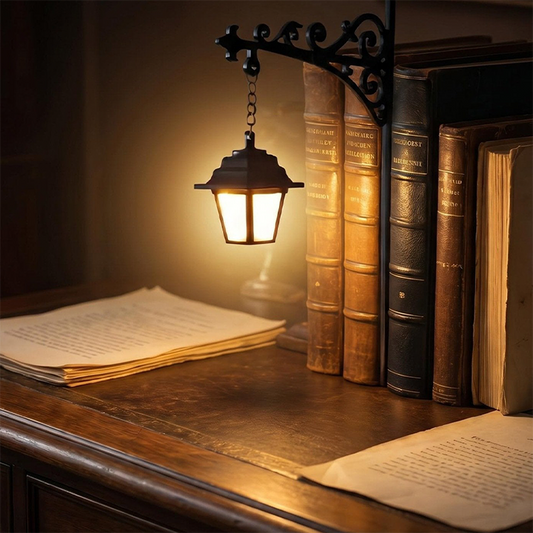 🏆 50 % DE RÉDUCTION EN CE MOMENT ! 💝Serre-livres Lampadaire Rétro Miniature avec Lumière