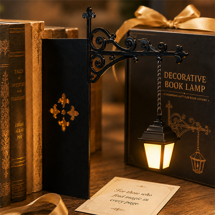 🏆 50 % DE RÉDUCTION EN CE MOMENT ! 💝Serre-livres Lampadaire Rétro Miniature avec Lumière