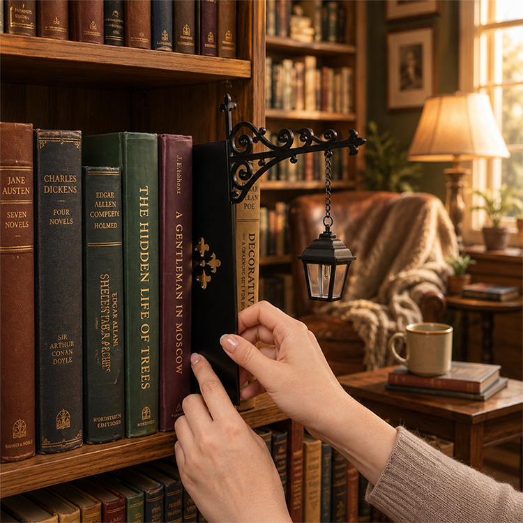 🏆 50 % DE RÉDUCTION EN CE MOMENT ! 💝Serre-livres Lampadaire Rétro Miniature avec Lumière