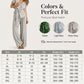 🔥-50%👗 Ensemble Femme Deux Pièces – Haut À Nouer et Pantalon Large Décontracté🍃