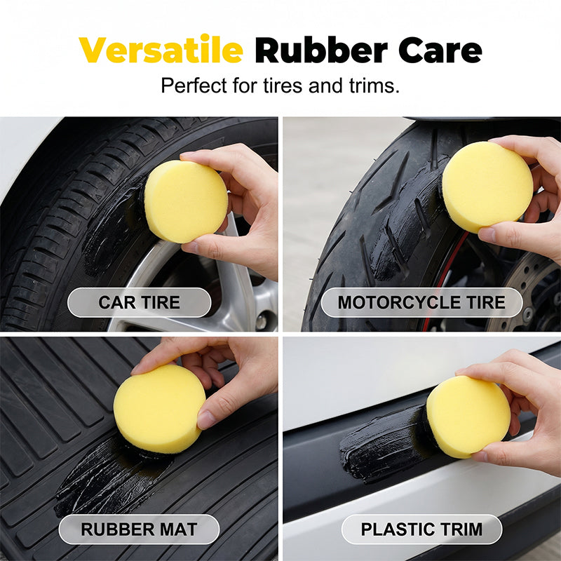 Pâte rénovatrice et lustrante pour pneus de voiture
