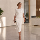 Robe cintrée à col rond pour femme