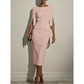 Robe cintrée à col rond pour femme