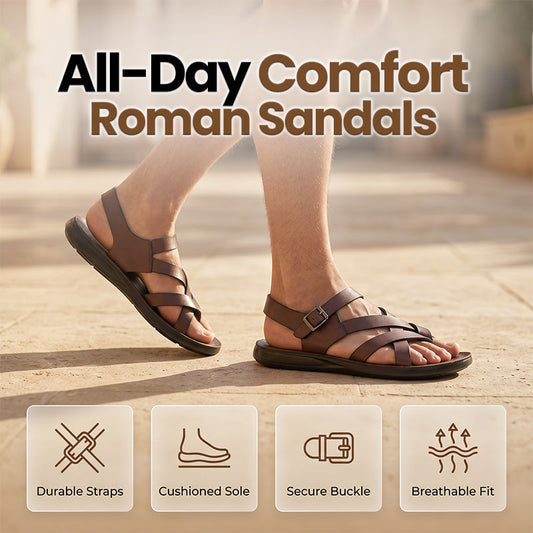👞 50% DE RÉDUCTION ☀️ Sandales style romain – Semelle souple, look décontracté – Idéales pour l’été, la plage ou les promenades – confortables et intemporelles 🌊🦶✨