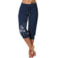 Pantalon court taille haute à cordon de serrage pour femme