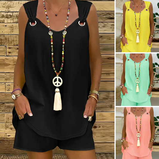Ensemble 2 pièces : débardeur sans manches et short