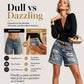 🩳 Short Jean Femme Taille Haute – Effiloché, Déchiré, Strass🍃 Short jean femme été, facile à associer avec tee-shirt, blouse ou top