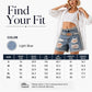 🩳 Short Jean Femme Taille Haute – Effiloché, Déchiré, Strass🍃 Short jean femme été, facile à associer avec tee-shirt, blouse ou top
