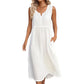 🌿Robe sans manches en coton et lin pour femme