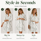 Robe-Chemise Midi Femme Imprimé Graphique Abstrait, Col Chemise, Manches Longues Ouverte à Boutons, Coupe Flare Élégante🔥-48%🍃 plusieurs coloris pour toutes morphologies