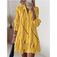 Robe-Chemise Midi Femme Imprimé Graphique Abstrait, Col Chemise, Manches Longues Ouverte à Boutons, Coupe Flare Élégante🔥-48%🍃 plusieurs coloris pour toutes morphologies