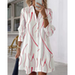 Robe-Chemise Midi Femme Imprimé Graphique Abstrait, Col Chemise, Manches Longues Ouverte à Boutons, Coupe Flare Élégante🔥-48%🍃 plusieurs coloris pour toutes morphologies