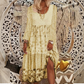 Robe décontractée à manches longues en patchwork pour femme