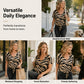 Women's V-Neck Tie-Front Zebra Print T-Shirt