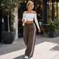 👖🌸 -50% ! ✨ Pantalon de Jogging à Rayures et Cordon – Mélange Premium – Coupe Taille Haute & Drapé Fluide pour Yoga, Voyage et Quotidien 🧘‍♀️
