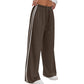 👖🌸 -50% ! ✨ Pantalon de Jogging à Rayures et Cordon – Mélange Premium – Coupe Taille Haute & Drapé Fluide pour Yoga, Voyage et Quotidien 🧘‍♀️