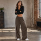👖🌸 -50% ! ✨ Pantalon de Jogging à Rayures et Cordon – Mélange Premium – Coupe Taille Haute & Drapé Fluide pour Yoga, Voyage et Quotidien 🧘‍♀️