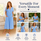 ☀️👗 Coup de cœur – Robe midi décontractée à motifs floraux et col en V – Tombé souple et imprimé romantique