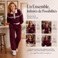 📢‑54% DE RÉDUCTION 🔥 Tenue Survêtement Décontracté Haut Manches Longues et Pantalon Ample Avec Poches pour Toutes Silhouettes