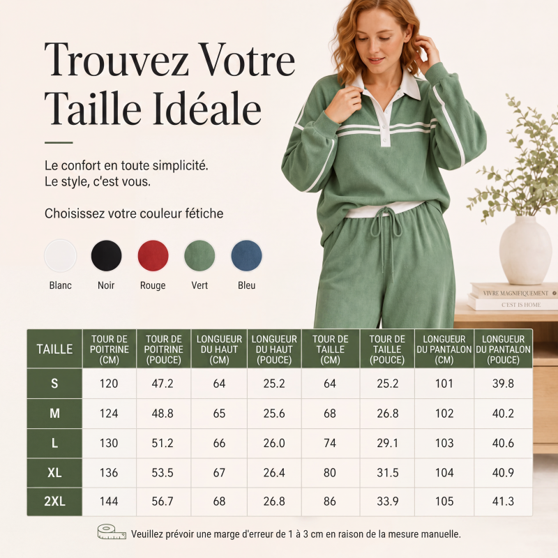 📢‑54% DE RÉDUCTION 🔥 Tenue Survêtement Décontracté Haut Manches Longues et Pantalon Ample Avec Poches pour Toutes Silhouettes