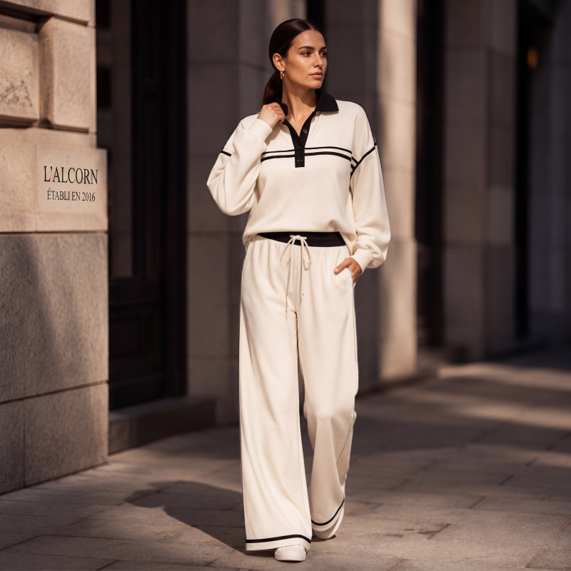 📢‑54% DE RÉDUCTION 🔥 Tenue Survêtement Décontracté Haut Manches Longues et Pantalon Ample Avec Poches pour Toutes Silhouettes