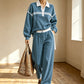 📢‑54% DE RÉDUCTION 🔥 Tenue Survêtement Décontracté Haut Manches Longues et Pantalon Ample Avec Poches pour Toutes Silhouettes