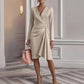 Robe à manches longues unie pour femme