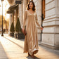 Robe longue élégante à manches longues pour femme