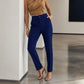 Pantalon de costume court à taille haute pour femme