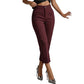 Pantalon de costume court à taille haute pour femme