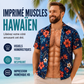 Chemise hawaïenne pour homme, manches courtes à imprimé floral tropical, chemise décontractée boutonnée pour la plage