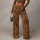 Pantalon droit à taille élastiquée pour femme