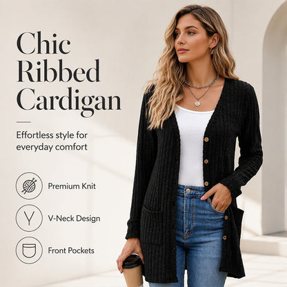 🌸 Nouveautés automne 2026 ✨ Cardigan mi-long en maille avec poches